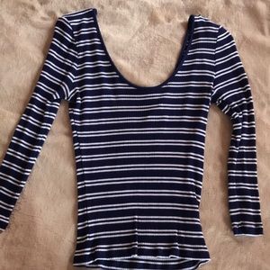 Blue striped tight express top